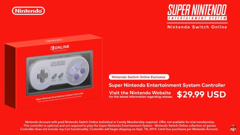 Nintendo представила беспроводной ретро-контроллер в стилистике SNES для консоли Nintendo Switch по цене $29,99