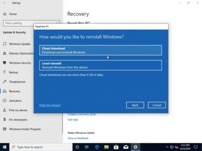 Microsoft предоставит пользователям возможность делать чистую установку Windows 10 из облака