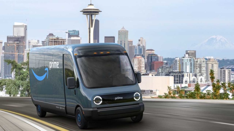 Amazon заказала у Rivian 100 тыс. электрических фургонов для доставки заказов и обещает к 2030 году стать на 100% "зеленой" компанией