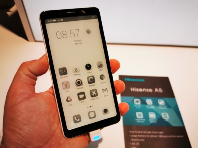 Компания Hisense представила смартфон A5 с монохромным е-ink дисплеем