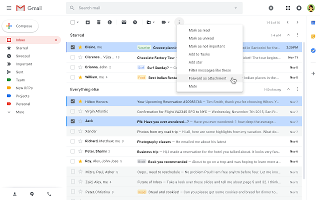 Gmail позволит прикреплять к электронным письмам... электронные письма