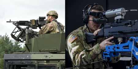 Новобранцы Нацгвардии штата Нью-Джерси на первых порах учатся стрелять из пулемета в VR