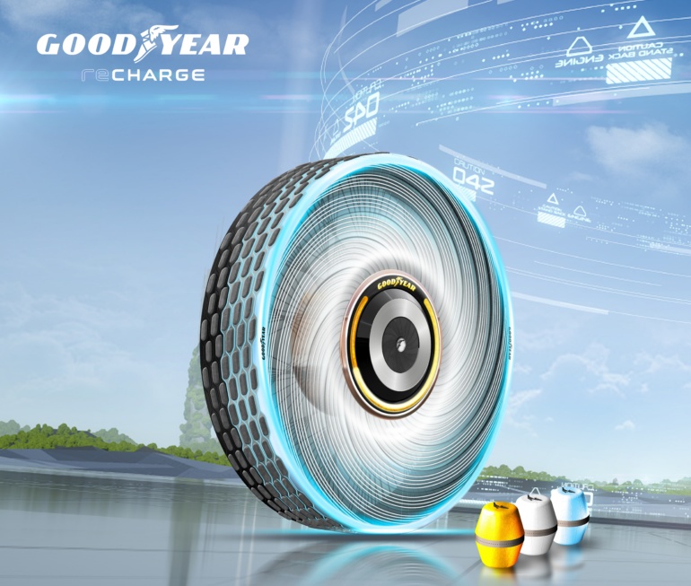 Goodyear разработала концептуальную самовосстанавливающуюся шину reCharge с настраиваемым составом протектора