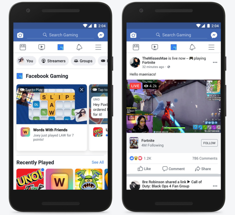 Facebook готовится запустить игровое стриминговое приложение Facebook Gaming