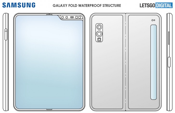 Патент намекает, что Samsung Galaxy Fold 2 может получить защиту от воды и длинный внешний дисплей