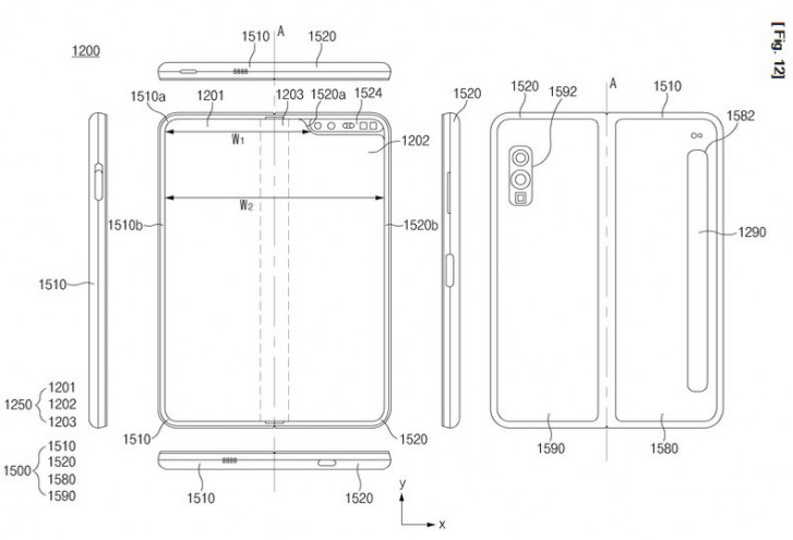 Патент намекает, что Samsung Galaxy Fold 2 может получить защиту от воды и длинный внешний дисплей