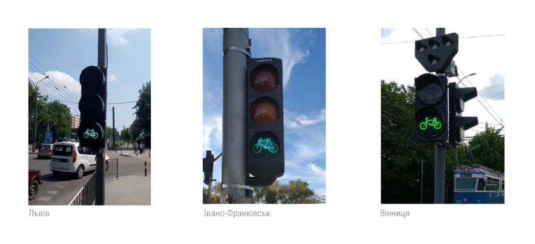 В Киеве установили первые велосипедные светофоры на перекрестке Пушкинской с бульваром Тараса Шевченко