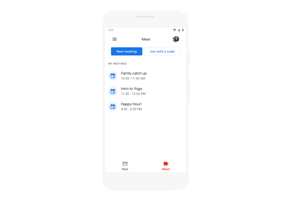 Google добавила отдельную вкладку с видеоконференциями Meet в приложение Gmail на iOS и Android