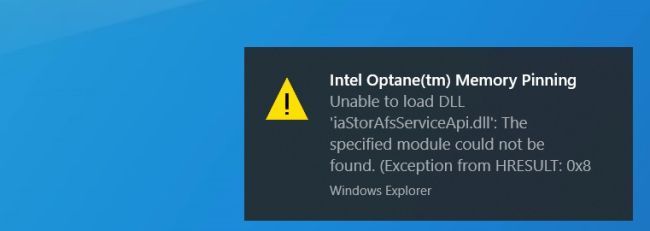Свежее обновление Windows 10 «не дружит» с накопителями Intel Optane