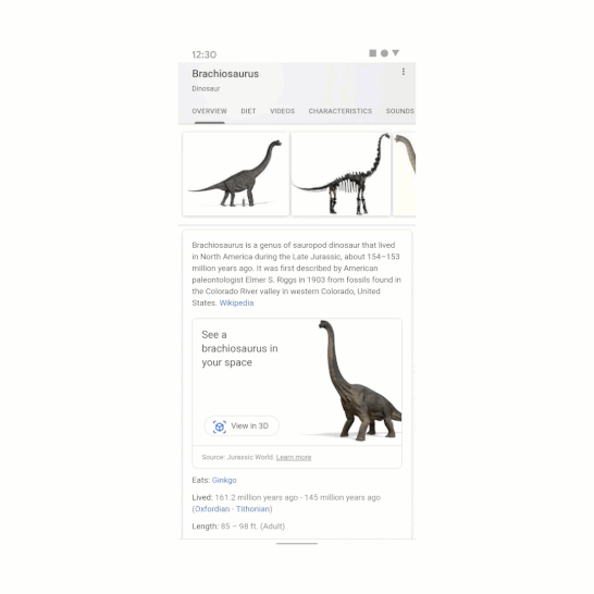 Google с помощью AR «оживила» динозавров из «Мира Юрского периода» — теперь можно посмотреть на гуляющего парком «Ти-Рекса» и прочих