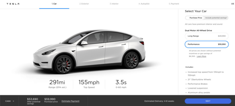 Tesla передумала выпускать Model Y за $39 тыс. — вместо нее выйдет Long Range RWD за $45 тыс., а версия Long Range теперь стоит дешевле $50 тыс.