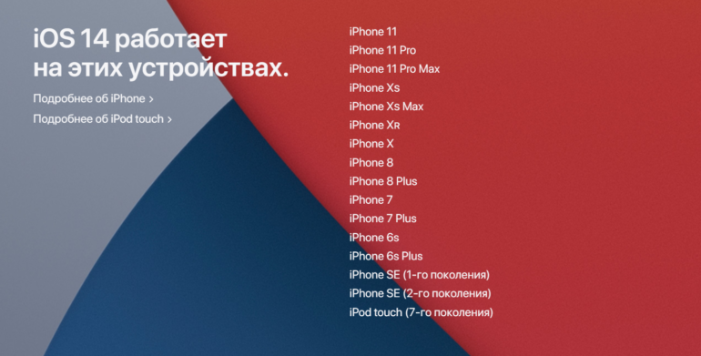 Apple выпустила iOS 14, iPadOS 14, tvOS 14 и watchOS 7