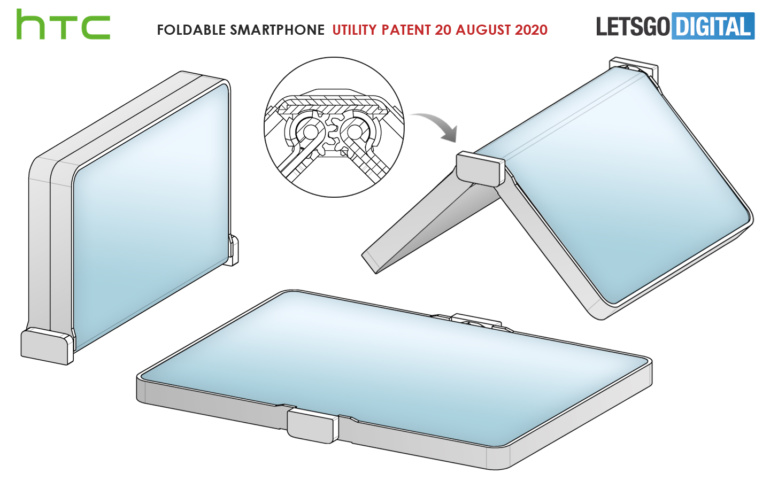 HTC запатентовала телефон-раскладушку с гибким экраном наружу