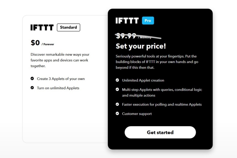 Онлайн-сервис автоматизации действий IFTTT представил платную Pro-подписку (в бесплатной версии можно будет создать всего 3 своих апплета)