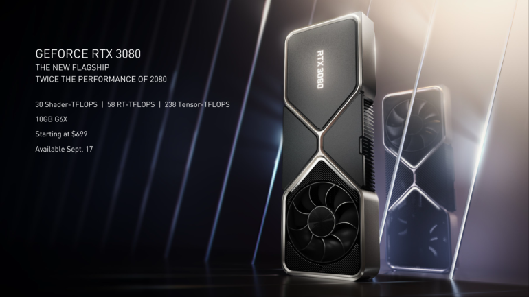 Видеокарта NVIDIA GeForce RTX 3080 засветилась в сравнительных тестах: на 30% мощнее RTX 2080 Ti и на 50% – по сравнению с RTX 2080 SUPER