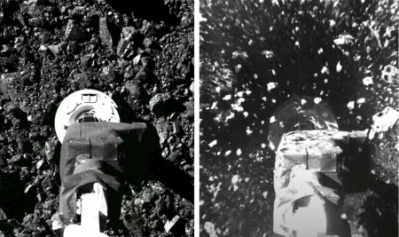 Видео дня: OSIRIS-REx проводит забор грунта с околоземного астероида Бенну