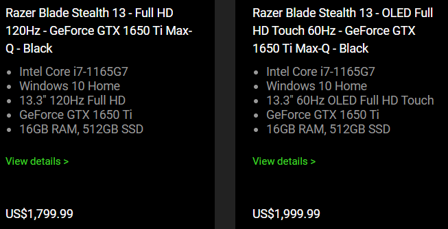 Razer обновила ноутбук Blade Stealth 13, оснастив его CPU Core i7-1165G7 и сенсорным экраном OLED