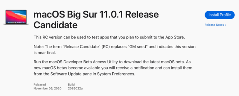 Вышли обновления iOS 14.2, iPadOS 14.2, watchOS 7.1 и macOS 11.0.1 Big Sur Release Candidate