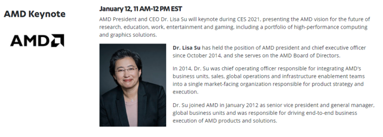 12 января пройдет онлайн-презентация AMD в рамках CES 2021 — с ожидаемым анонсом мобильных процессоров Ryzen 5000 и видеокарт Radeon RX 6700 (XT)