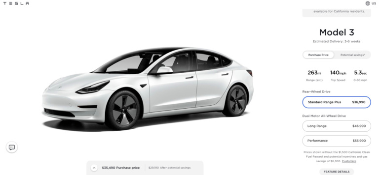 Tesla снизила цены на базовые варианты Model 3 и Model Y в США — теперь от 36 990 долларов и 39 990 долларов соответственно