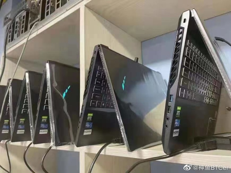 Китайские майнеры переходят на ноутбуки с GPU GeForce RTX 30, ферма из 20 ноутбуков с GeForce RTX 3060 приносит около $70 тыс. прибыли в год и окупается за 3,5 месяца