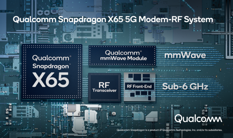 Qualcomm анонсировала 5G-модем Snapdragon X65 со скоростью передачи данных до 10 Гбит/с