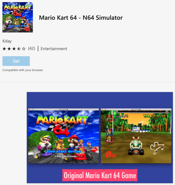 В магазине расширений Microsoft Edge размещались пиратские копии десятков популярных игр, включая Sonic, Mario Kart 64, Tetris и Minecraft