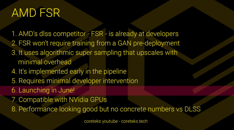 Технология AMD FidelityFX Super Resolution может быть представлена уже в июне, в том числе, с поддержкой GPU NVIDIA
