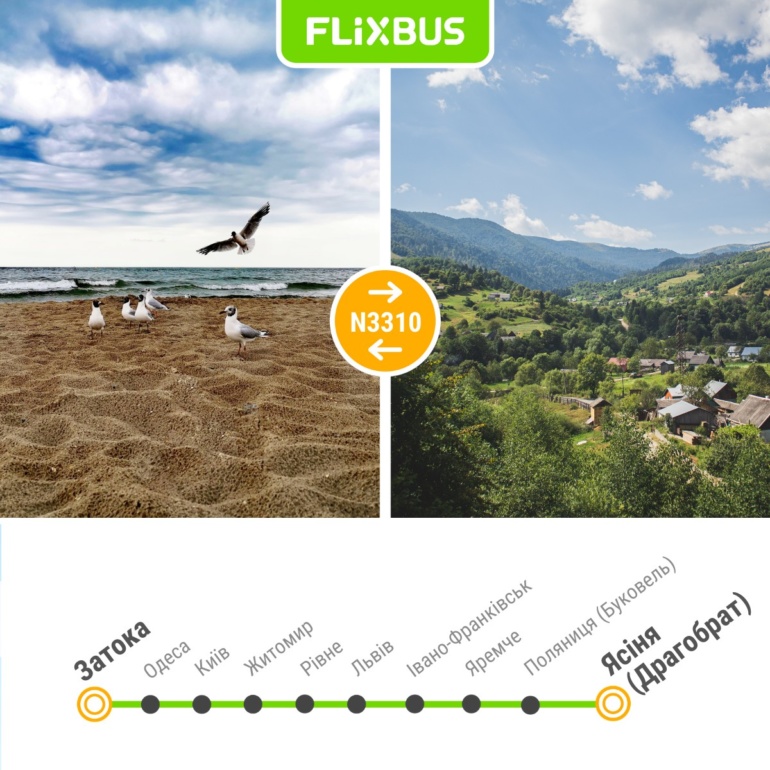 FlixBus запустив перший "внутрішній" автобусний маршрут Україною - від Затоки і Одеси через Київ та Львів на Буковель