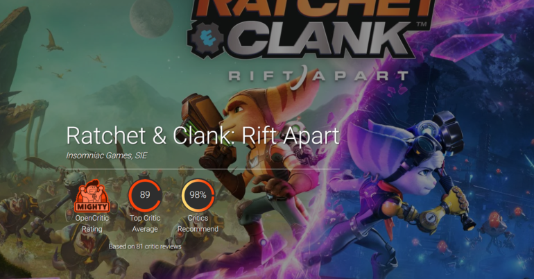 Появились первые оценки Ratchet & Clank: Rift Apart — средний балл на Metacritic составил 89 баллов