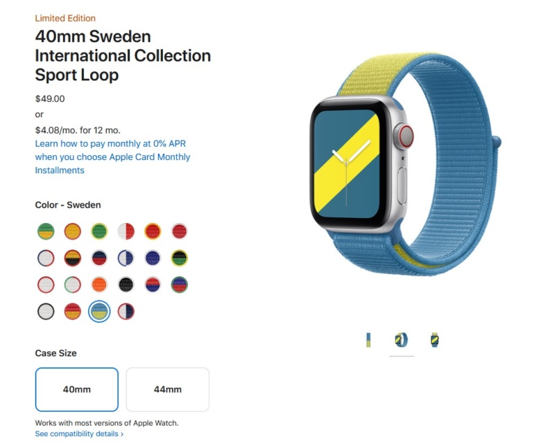 К Олимпиаде Apple выпустила международную коллекцию ремешков для Apple Watch в цветах 22 стран (там нет Украины, но есть Швеция)