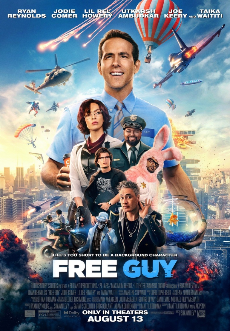 Вышел новый трейлер комедийного боевика Free Guy / «Персонаж» с Райаном Рейнольдсом в роли игрового NPC (премьера - 13 августа)