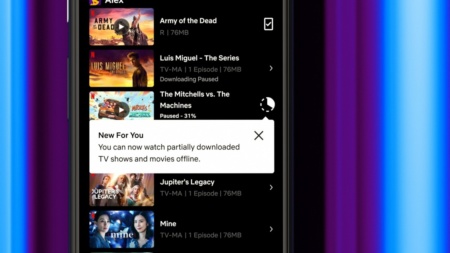 Netflix разрешил смотреть частично загруженный контент — пока только на Android