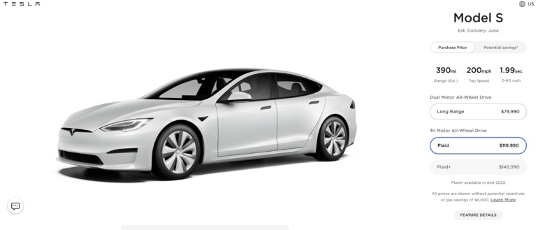 Илон Маск сообщил, что Tesla отменила дальнобойную Model S Plaid+ с запасом хода 840 км, поскольку базовая Plaid «и так достаточно хороша»