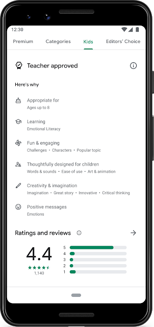 Google запустила в Google Play нову вкладку «Для дітей» з контентом та додатками, які «схвалено викладачами»