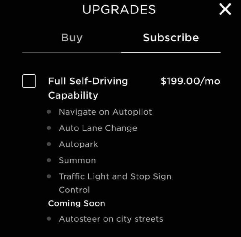 Tesla запустила подписку Full Self Driving — продвинутый Autopilot за $199 в месяц вместо разовой платы в $10 000