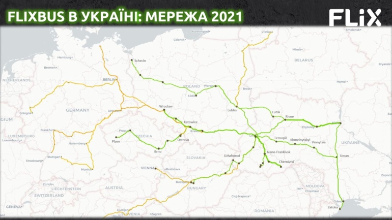 FlixBus відкрив три нових маршрути з України до Європи та оголосив Львів своїм транспортним хабом
