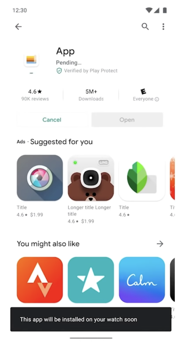 Google начала распространять редизайн Material You для магазина приложений Play Store на Wear OS