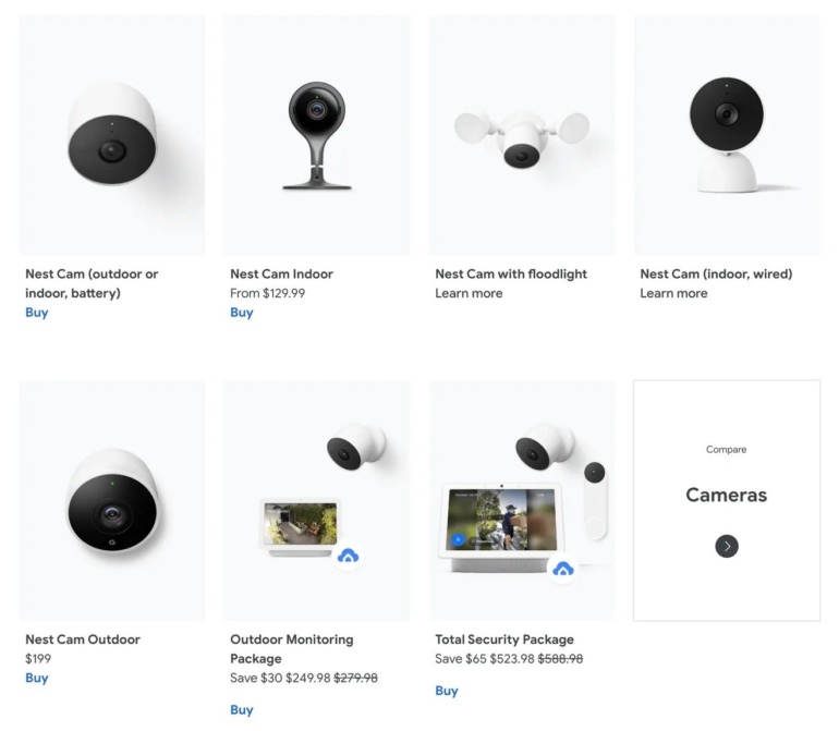 Google раньше времени показала неанонсированные камеры Nest