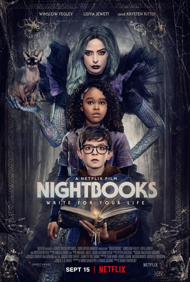 Netflix снял подростковый фильм ужасов "Nightbooks" / "Ночные тетради" про ведьму, которая любит страшные истории на ночь [трейлер]