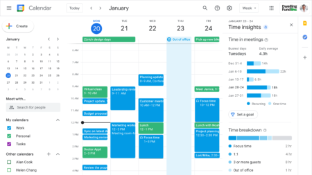Google Calendar будет показывать, сколько рабочего времени занимают различные встречи
