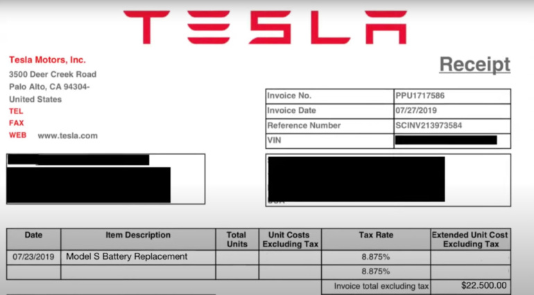 Владелец Tesla отремонтировал аккумуляторы электрокара за $5000, хотя производитель просил $22500 за их замену