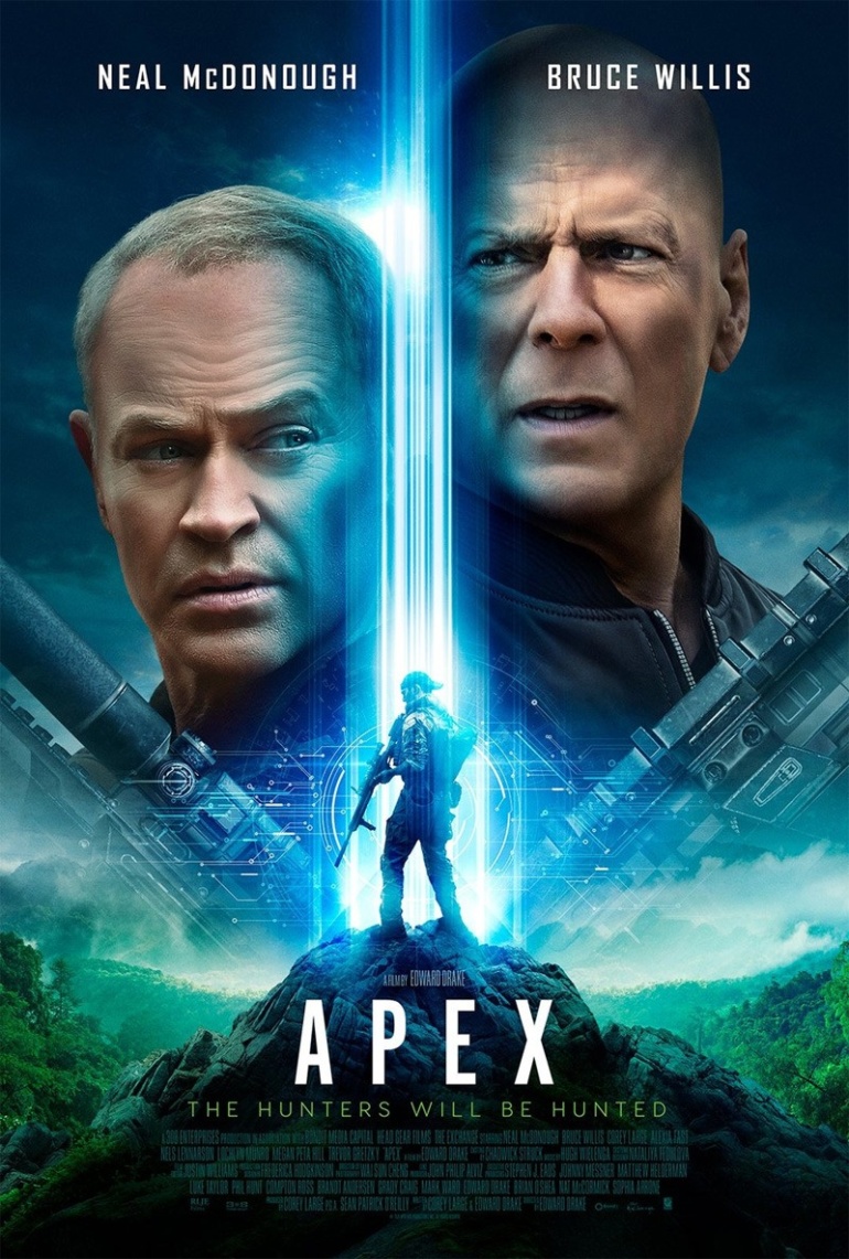 Брюс Уиллис опять снялся в низкобюджетном фантастическом боевике - это "Apex" / "Преступный квест" о королевской битве, который выйдет 12 ноября 2021 года [трейлер]
