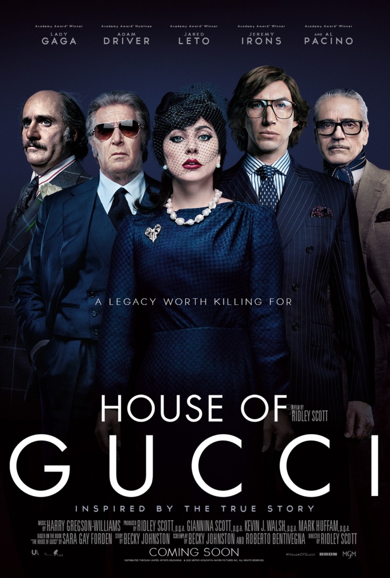 MGM показала новий трейлер кримінального трилера Рідлі Скотта House of Gucci / «Дім Гуччі» з мегазірковим акторським складом (прем'єра - 24 листопада 2021 року)