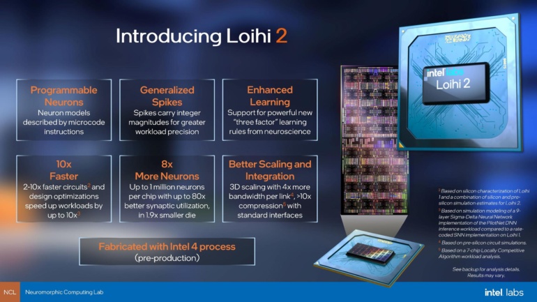 Intel анонсировала нейроморфный чип Loihi 2 на основе техпроцесса Intel 4