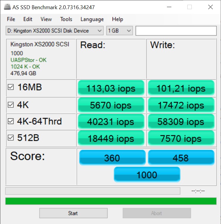 Обзор портативного накопителя Kingston XS2000 500 ГБ: даешь 2 ГБ/c!