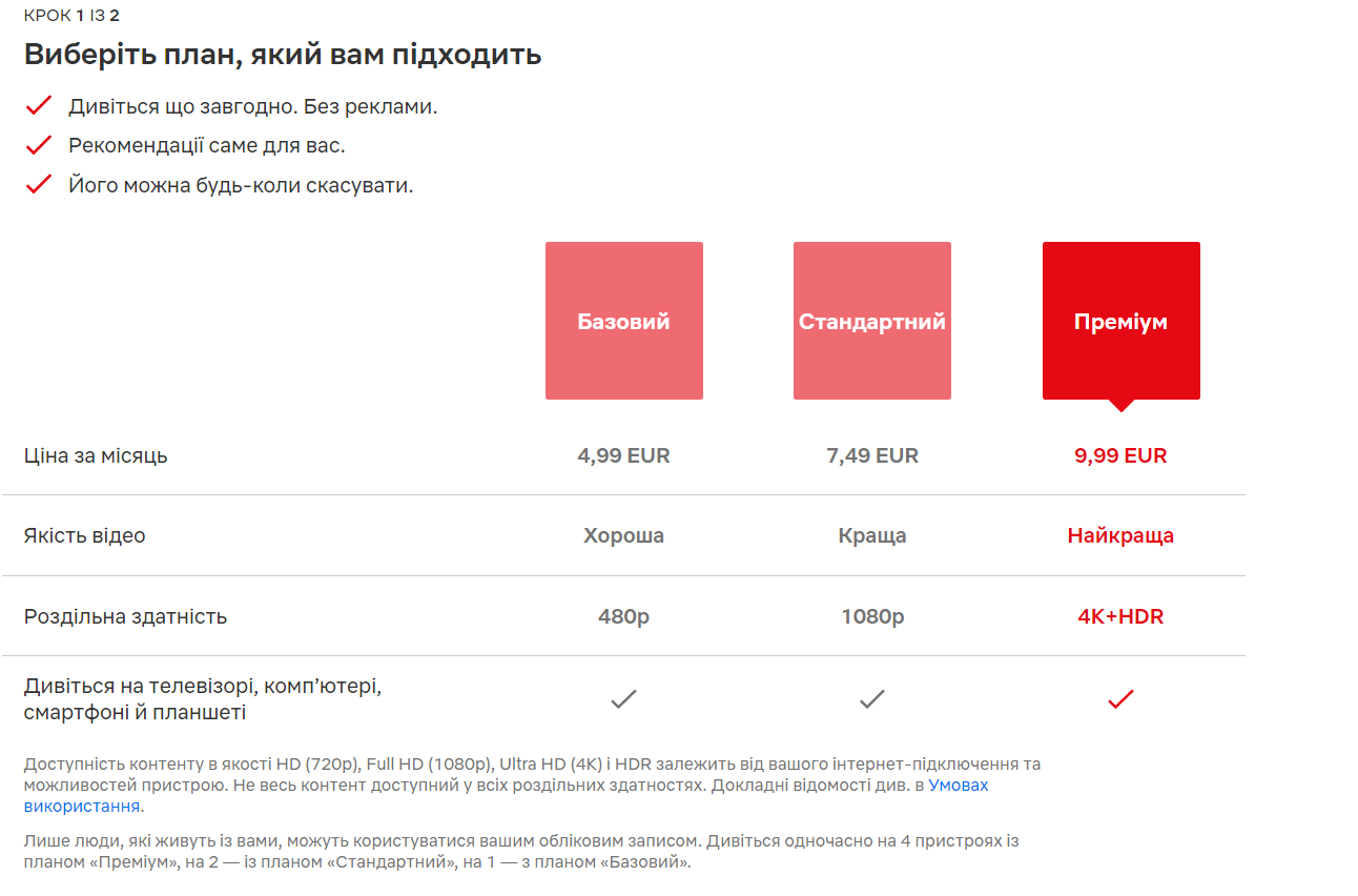 Підписка Netflix в Україні подешевшала — тепер від 4,99 євро за базовий план до 9,99 євро за преміум