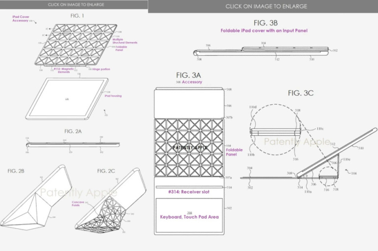 Apple запатентовала обложку для iPad, способную принимать различные формы и служить для подзарядки аккумулятора планшета