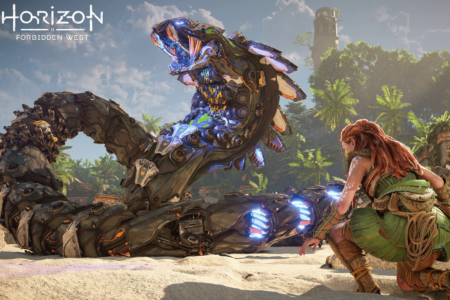 Разработчики Horizon: Forbidden West показали новые геймплейные кадры сражения Элой с огромной механической змеей Slitherfang (+ свежие скриншоты)