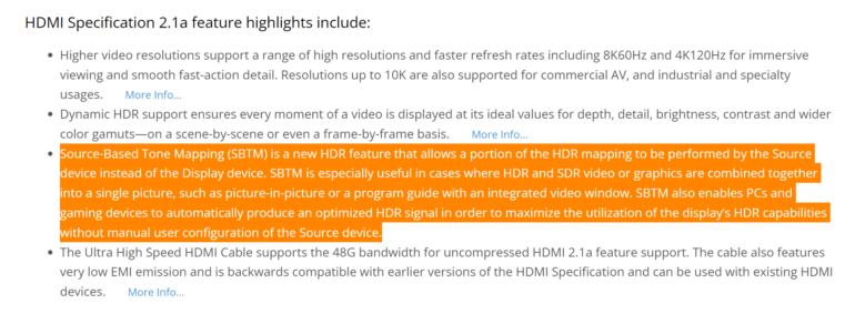 Стандарт HDMI 2.1a получит поддержку Source-Based Tone Mapping (SBTM) для оптимизации вывода HDR-контента
